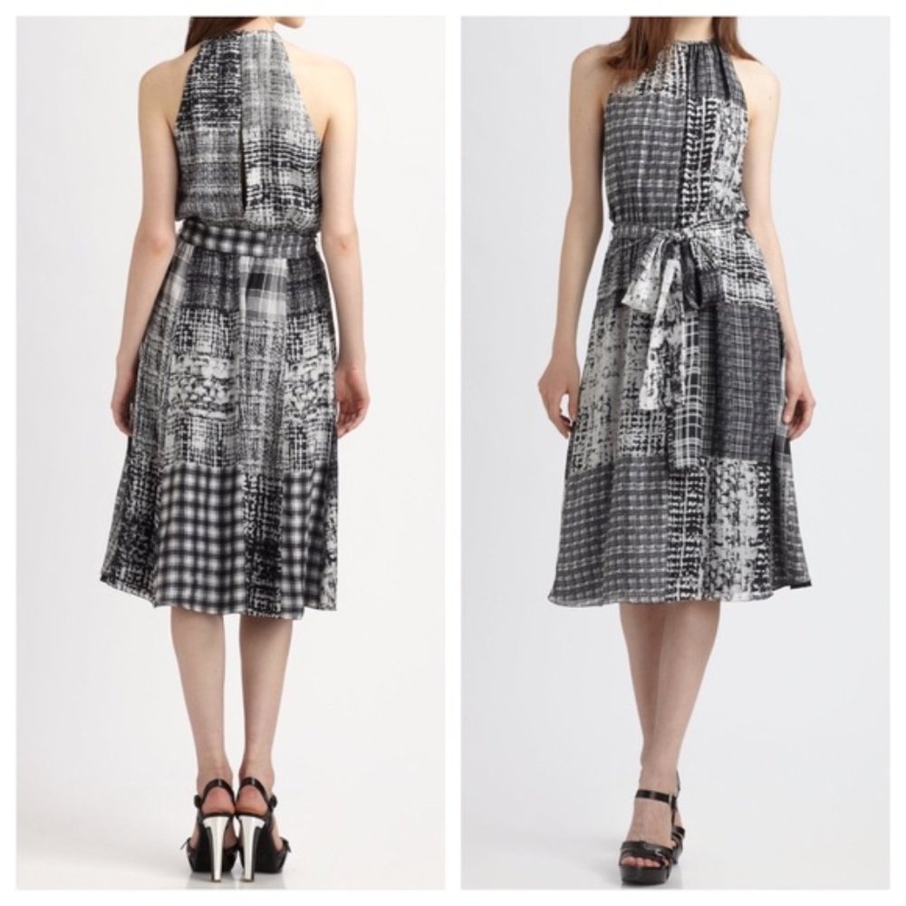 L'AGENCE PATCHWORK PRINT SILK DRESS - Picture 4 of 7